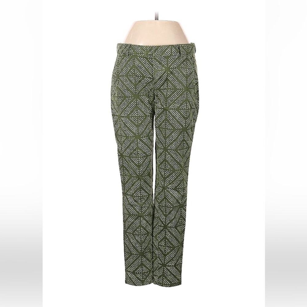 Khakis by Gap skinny Mini green‎ geometric print pants, size 00